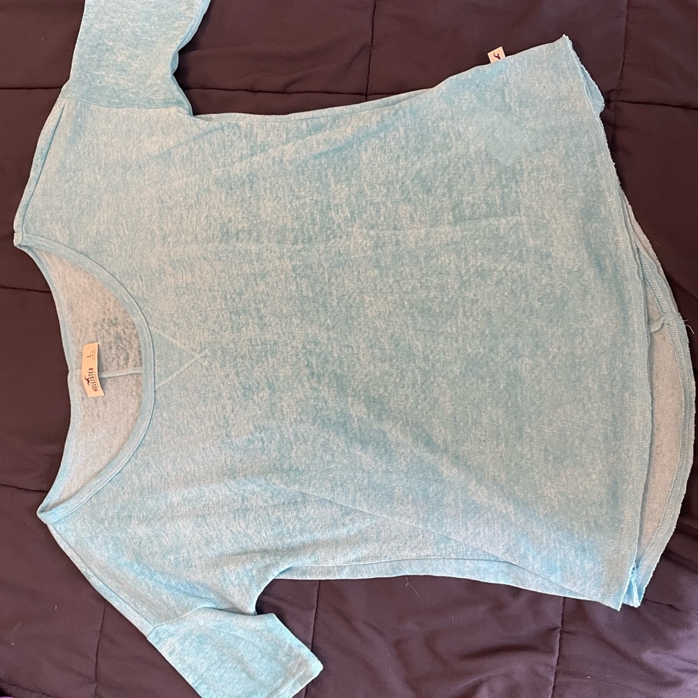 Hollister tee. Beautiful blue color. Almost feels like light sweater material.